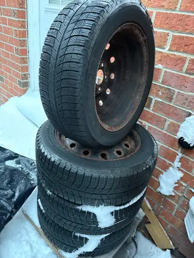 Hi there, I’m selling my Michelin X-ice winter tires on steele rims used for 2 years (winter time) 2...