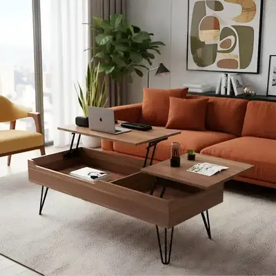 Premium Convertible Coffee Table with Smart Storage & Adjustable, View more