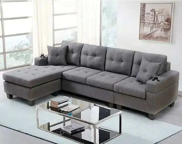 Nordic Calm Big  Sale 5-Seater Sectional Sofa Reversible Couch in Couches & Futons in Kitchener / Waterloo - Image 3