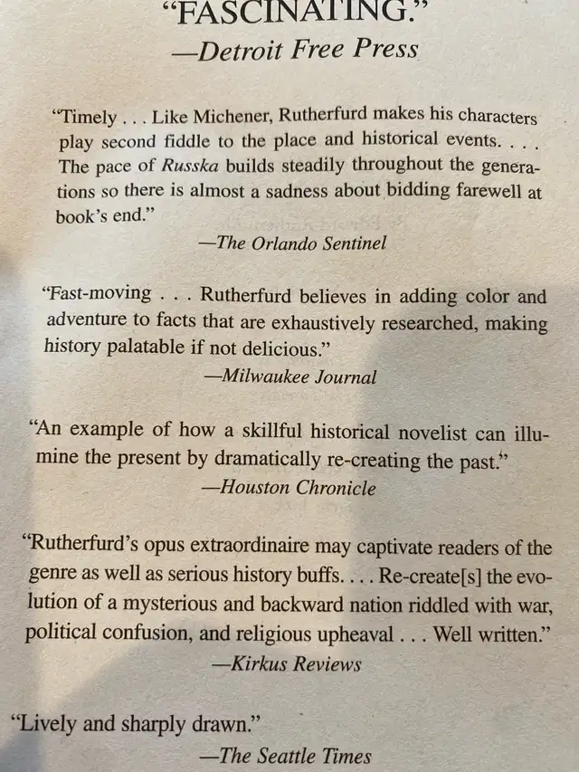 'Russka' and 'China' 2 Novels by Edward Rutherfurd63417635885443121