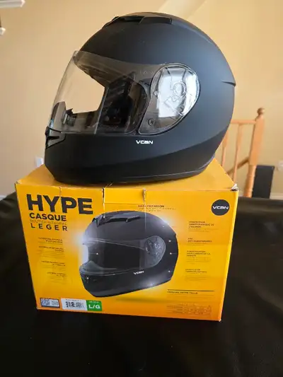 New, never used... * Vcan Hype Black Motorcycle Helmet is a full-face lightweight road helmet with s...