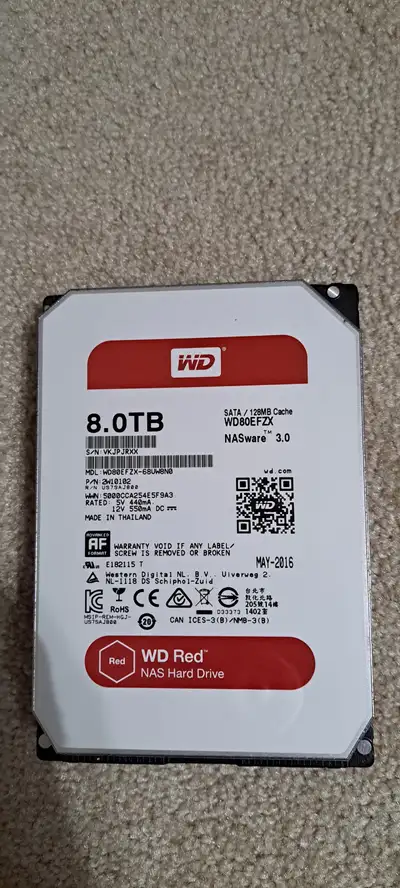 8TB WD Red HDD, View more