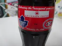 Coke Coca Cola NHL bottle Montreal Canadiens HABS & Maple Leafs