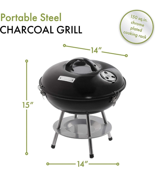Cuisinart CCG-190 Portable Charcoal Grill, 14-Inch for outdoor  dans BBQ et cuisine en plein air  à Longueuil/Rive Sud - Image 3