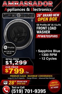NEW 28” GE Profile Front Load Washer (6.1 Cu.Ft) Stackable London Ontario Preview