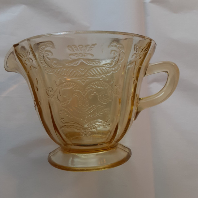 Yellow Depression Glass Tea Creamer Madrid Pattern Indiana 1930s in Arts & Collectibles in Stratford