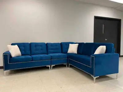 brand new Blue 7 Seater Corner Sectional New Sofa, View more