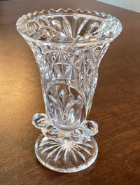 Vintage HOFBAUER GERMANY BYRDES Cut Crystal Birds Mini Vase