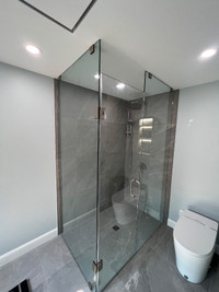 FRAMELESS SHOWER GLASS AND SLIDER SYSYTEM INSTALLATION