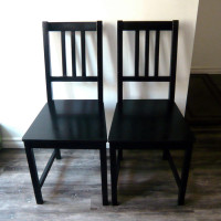Pair of IKEA "Stefan" sturdy solid wood dining chairs