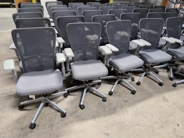 Haworth Zodi chairs in silver color @$299.99/ in excellent condi