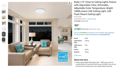 KODA Slim 15" LED Ceiling Lights – Like New!, View more