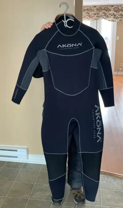 Akona wetsuit, 7 mm, size X-Large and size XXL, brand new, located in Gander, asking $ 360.00 each