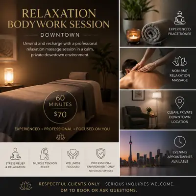 Relaxation Bodywork Session - Downtown Toronto, View more