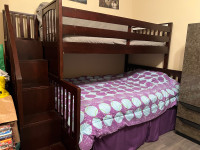 Bunk bed ( double and single on top)