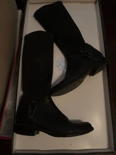 Tall leather black boots size 8 women’s, View more