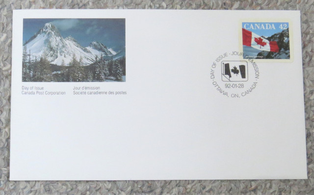 First Day Cover - Flag Over Mountain Scene - Jan. 28, 1992 in Arts & Collectibles in Bridgewater