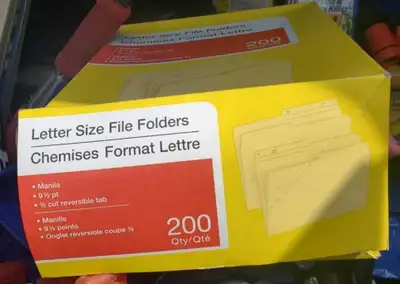 BOX OF FILE FOLDERS NEW, View more