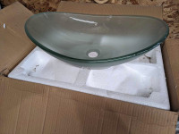 Vessel Sink - top mount frosted glass brand new
