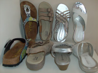 4 Pr. Women’s Shoes + Sandals Size 6 – Geox, Birkenstock, etc