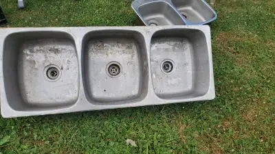 TRIPLE STAINLESS STEEL SINK, View more