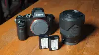 Sony a7ii camera with 28-70mm kit lens + two batteries