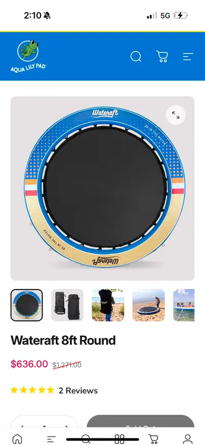 Get ready for some fun in the sun with this Wateraft 8ft Round! This inflatable water trampoline pro...