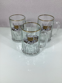 3 vintage Ye Olde Inn Beer & Ale steins / glass mugs - aa17