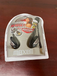 Detachable USB Headset Maxell (Silver & Black)
