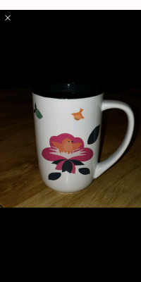 David's Tea Colour Changing Mug with Bird and Flower design