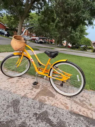 Classic Yellow Step-Through Cruiser Bike, View more