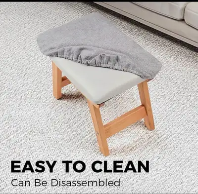Small Wooden Ottoman Foot Stool With Comfy Cushion Hold Up to 30, View more