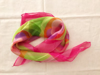 19" Silk Feeling Scarf Wrap Flowers in Leaves ～ Fast Delivery