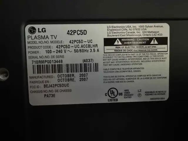 LG 42" Plasma TV in TVs in Strathcona County - Image 4