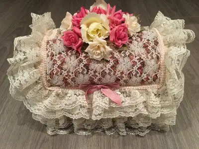 Beautiful lace box basket, View more