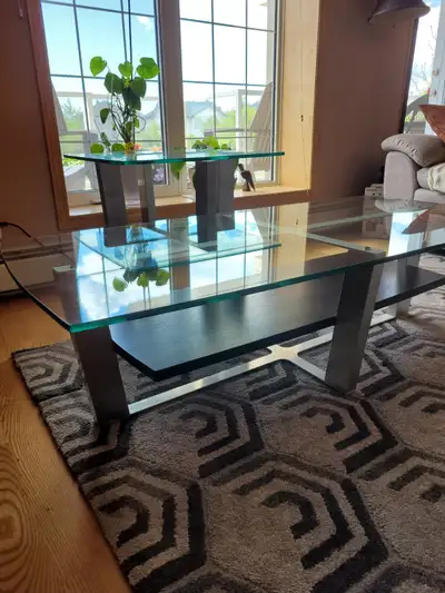 Selling a BDI Coffee Table and End Table as a set. Table measures 54.5" x 26" x 15" and the end tabl...