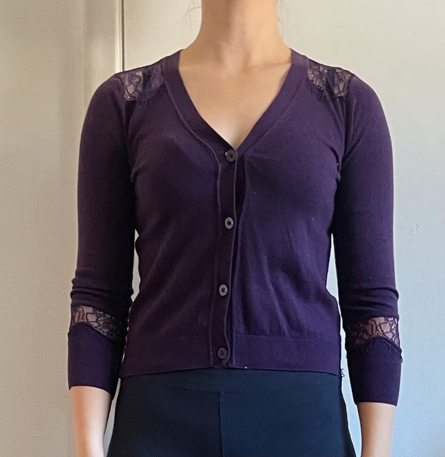 Juicy Couture purple with lace sweater in Women's - Tops & Outerwear in Ottawa