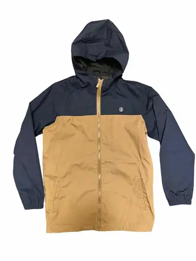 BOYS JACKET W HOOD, SIZE 14, BLUE & CARAMEL, WEST 49 $15 Excellent condition From non-smoking, pet-f...