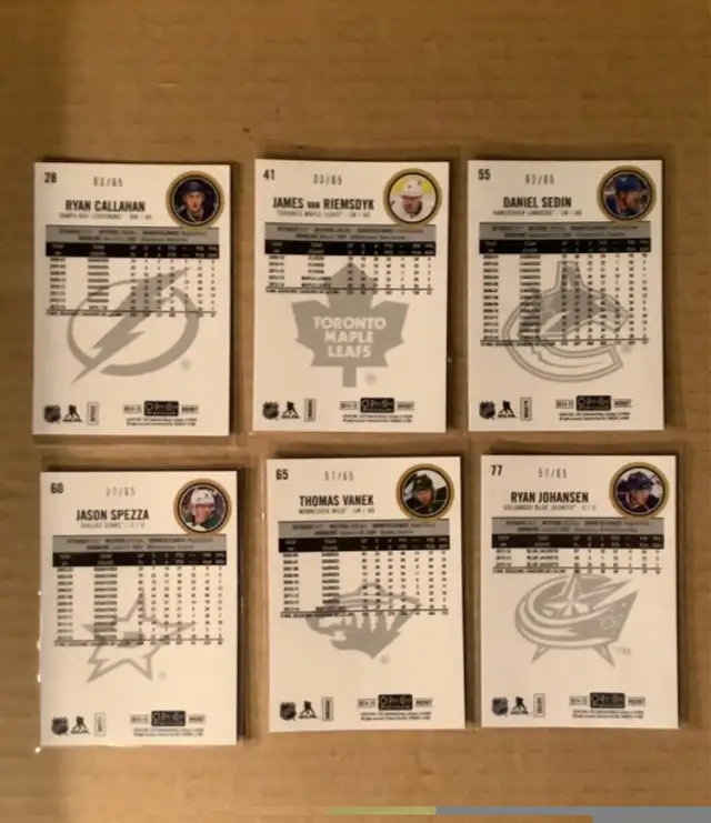 2014-15 OPC Platinum 6 Blue Cubes insert serial #’ed cards /65 in Arts & Collectibles in Calgary - Image 3
