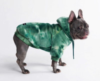  Velvet dog hoodie, emerald green 3XL