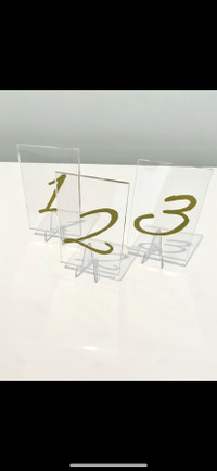 Acrylic Wedding Table Numbers 1-12 & Stands