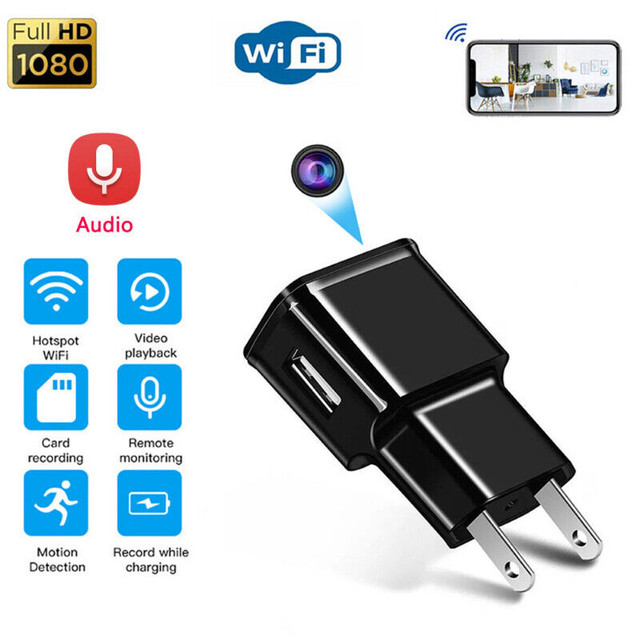 Surveillance 1080P Wifi Plug Mini Cameras USB Audio Micro Camcor dans Appareils électroniques  à Ville de Montréal