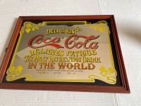 Vintage Coca Cola Mirror Sign Relieves Fatigue Coke Frame