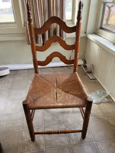 Wooden chair with wooven seat, View more