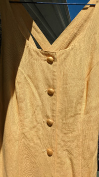 Woman's Soft Yellow Linen Dress -Lined size 11 -NOW $10 off