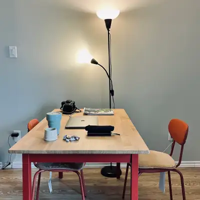 Dining table/Office desk with 2 Chairs, View more
