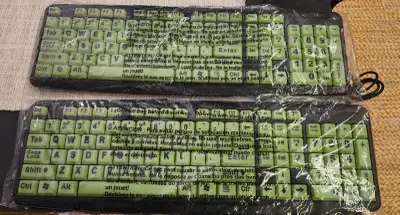 Large font glow in the dark keys keyboard, View more