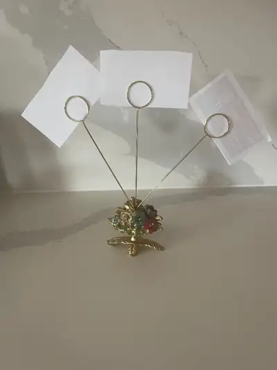 Vintage ~ Place card holder ~photo holder~enameled jeweled, View more