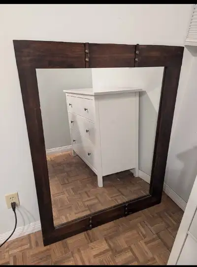 rustic wood mirror, View more