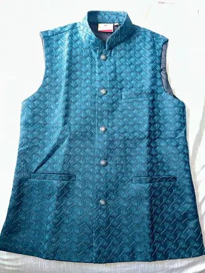 Teal Blue Desi Nehru Jacket -Brand New, View more